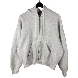 Vintage 90s USA Olympics Logo Essential Boxy Full Zip Grey Hoodie Size L